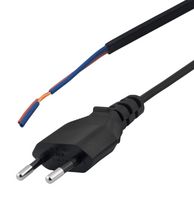 STEWART CONNECTOR PC-E16006FSL Mains Power Cord, CEE 7/16 Plug to Free End, 1.8 m, 2.5 A, 250 V, Black