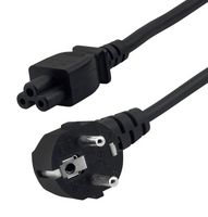 STEWART CONNECTOR PC-E7006FC5 Mains Power Cord, 90° CEE 7/7 Plug to IEC 60320 C5, 1.8 m, 2.5 A, 250 V, Black