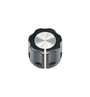 VISHAY ACCKMS1316NLD14 Knob, Skirted Shaft, 6.35 mm, Aluminium, Round Skirted with Side Indictor Line, 12.7 mm