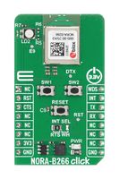MIKROELEKTRONIKA MIKROE-6850 Add-On Board, NORA-B266 Click, B266, Bluetooth LE Module, UART, 3.3V in