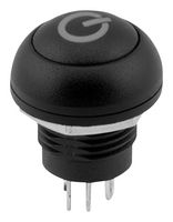 SAME SKY PB4L-M-BKR-P-D-67 Industrial Pushbutton Switch, Power Emblem, PB4L Series, 12 mm, SPST-NO-DM, Off-(On), Round Domed