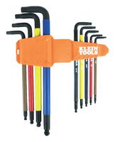 KLEIN TOOLS BLS9 Hex Key Set, Colour Coding, 9 Pieces of Size 7/64, 1/8, 9/64, 5/32, 3/16, 7/32, 1/4, 5/16 and 3/8"
