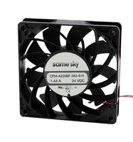 SAME SKY CFM-A225BF-253-577-22 DC Axial Fan, 24 V, Square, 120 mm, 25 mm, Ball, 169.5 CFM