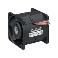 SANYO DENKI 9CRH0612P6G001 DC Axial Fan, 12 V, Square, 60 mm, 56 mm, Precision Ball Bearing, 90.8 CFM