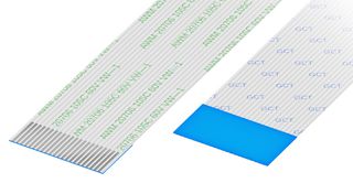 GCT - 05-06-A-0076-A-4-06-4-T-HF - FFC / FPC Cable, 6 Core, 0.5 mm, Same Sided Contacts, 3 ", 76 mm, White
