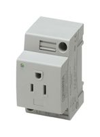 PHOENIX CONTACT - 804155 - Pin & Sleeve Connector, W/ Light Indicator, 15 A, 125 VAC, DIN Rail Mount, Socket, 3P, Grey