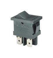 NIDEC COMPONENTS SL10K2-5-Z Rocker Switch, On-Off, DPST, Non Illuminated, Panel Mount, Black, SL10K Series