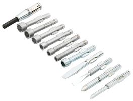 WELLER XCELITE 99PA50N Driver Set, 12 Pieces of Screwdriver and Nutdrivers with Power Bit Adapter, 99 Series