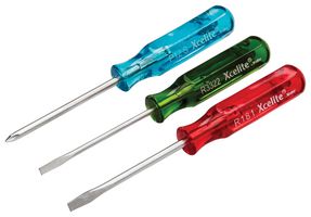 WELLER XCELITE SD3VN Screwdriver Set, Pocket Clip, #0 Phillips, 1/8 x 2" & 3/32 x 2" Slotted, 3 Pieces, Classic Series