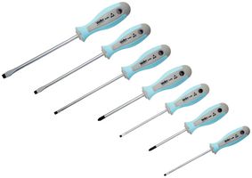 WELLER XCELITE XPE700 Screwdriver Set, #1/#2  Phillips, 1/8 x 4", 5/32 x 4", 3/16 x 6", 1/4 x 6", 5/16 x 6" Slotted, 7 Pcs