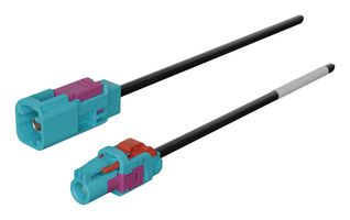 MOLEX 2257752112 RF / Coaxial Cable Assembly, Key Z, Water Blue, 3.3 ft, 1 m, RG-174, HFM Plug, HFM Jack, 50 ohm