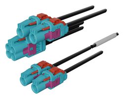 MOLEX 2257753122 RF / Coaxial Cable Assembly, Key Z, Water Blue, 3.3 ft, 1 m, RTK031, 4 x HFM Jack, HFM Jack x 4