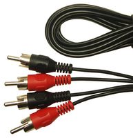 MULTICOMP PRO MP-FCR719911 Audio / Video Cable Assembly, 2x Phono (RCA) Plug, 2x Phono (RCA) Plug, 3.3 ft, 1 m, Black