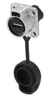 TE CONNECTIVITY 2527828-1 USB Adapter, USB Type A Receptacle, USB Type A Receptacle, USB 2.0, IP67, Copper Alloy