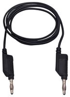 MUELLER ELECTRIC BU-2061SR-A-025-0 Banana Test Lead, 4mm Banana Plug, Stackable, 4mm Banana Plug, Stackable, 9.8 ", 250 mm, Black