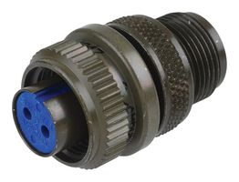 AMPHENOL INDUSTRIAL 97-3106A-14S-7S Circular Connector, 97 Series, MIL-DTL-5015 Series, Straight Plug, 3 Contacts, Solder Socket