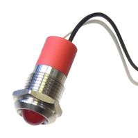 OSHINO LAMPS PL12SL116 LED Panel Mount Indicator, 625nm, 110 deg, Red, 240 V, 12 mm, 20 mA, 475 mcd, IP67