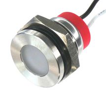 OSHINO LAMPS PL14SL022 LED Panel Mount Indicator, 520nm, 140 deg, Green, 12 V, 14 mm, 20 mA, 4 cd, IP67