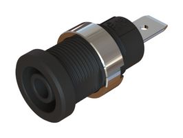 CAL TEST ELECTRONICS CT4397-02-0 Banana Test Connector, 4mm, Jack, Panel Mount, 36 A, 1 kV, Nickel Plated Contacts, Black