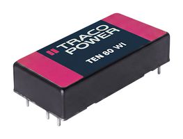 TRACO POWER TEN 80-2412WI Isolated Through Hole DC/DC Converter, ITE & Industrial, DIP, 4:1, 80 W, 1 Output, 12 V