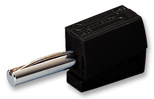 WAGO 215-311 Banana Test Connector, 4mm, Plug, Cable Mount, 20 A, 42 V, Black
