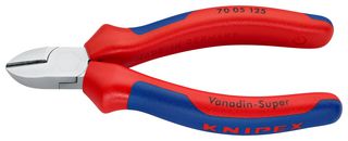 KNIPEX 70 05 125 Cutter, Nipper, Diagonal, 125 mm, Diagonal, 2.3 mm, 62 °