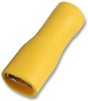 PRO POWER STFDFD5-250 Female Push On Crimp Terminal Yellow 20A 6.3mm, 100 Pack