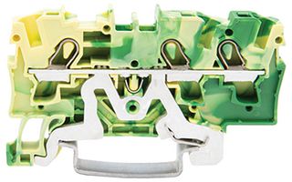 WAGO 2004-1307 DIN Rail Mount Terminal Block, 3 Ways, 20 AWG, 10 AWG, 4 mm², Clamp, 32 A
