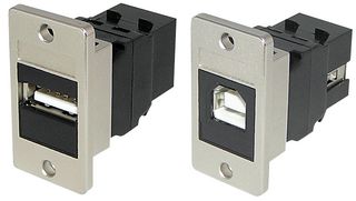 TUK KCUABBKPM USB Panel Mount A Female to B Female Keystone Coupler