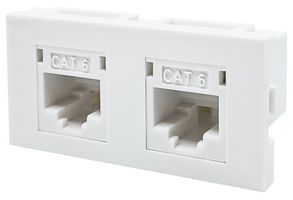 TUK K2SACK4WH Faceplate, Dual Multimedia Module, Modular Faceplates, 1
