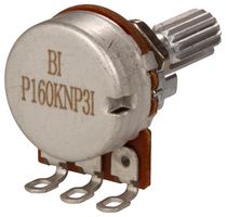TT ELECTRONICS / BI TECHNOLOGIES P160KNP-0QC20B10K Rotary Potentiometer, Conductive Plastic, 10 kohm, 1 Turns, Linear, 200 mW, ± 20%, P160 Series