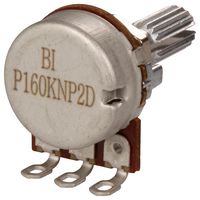 TT ELECTRONICS / BI TECHNOLOGIES P160KNP-0QC20A10K Rotary Potentiometer, Conductive Plastic, 10 kohm, 1 Turns, Logarithmic, 100 mW, ± 20%, P160 Series