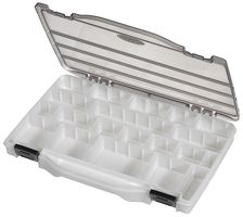 MULTICOMP PRO 199.370 Storage Box, 16 Compartment, Transparent Grey, 27mm x 206mm x 147mm