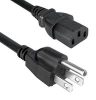 QUALTEK ELECTRONICS - 397002-01 - POWER CORD, JIS 8303-IEC C13, 2.5M, 12A