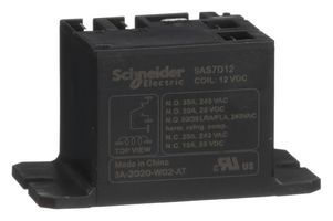 SCHNEIDER ELECTRIC/LEGACY RELAY 9AS7D12 POWER RELAY, SPDT, 12VDC, 30A, PANEL