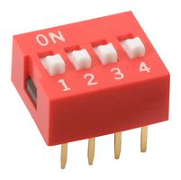E-SWITCH KAS1104ET. DIP SWITCH, 4POS, SPST, SLIDE, TH