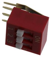 E-SWITCH KAS2103ET. DIP SWITCH, SPST, 3CKT, 0.025A, 24V, THT