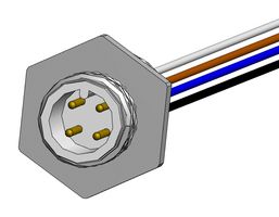 NORCOMP MPM12A04I12CF01. SENSOR CORD, 4P M12 PLUG-FREE END, 12"