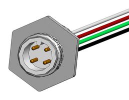 NORCOMP MPM12A04I12CF02. SENSOR CORD, 4P M12 PLUG-FREE END, 12"