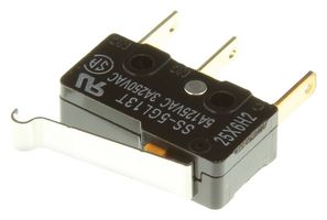 OMRON ELECTRONIC COMPONENTS SS-5GL13T MICROSWITCH, ROLLER LEVER, SPDT 5A 250V