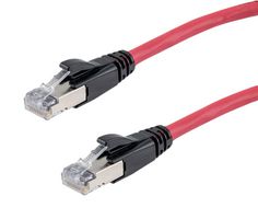 L-COM TRD626ASR-RED-2F ENET CABLE, CAT6A, RJ45 PLUG-PLUG, 24"