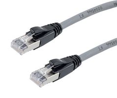 L-COM TRD626ASZ-GRY-7F ENET CABLE, CAT6A, RJ45 PLUG-PLUG, 7FT