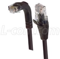 L-COM TRD815RABLK-3. PATCH CORD, CAT 5E RIGHT ANGLE, 3FT, BLA