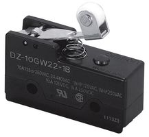 OMRON INDUSTRIAL AUTOMATION - DZ-10GW22-1B - MICROSWITCH, SHORT HINGE, DPDT, 250V, 10