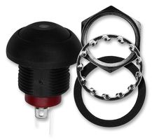 E-SWITCH RP8100B2M1CEBLKBLKBLU. SWITCH, PUSHBUTTON, SPST, 125mA, 125VAC,