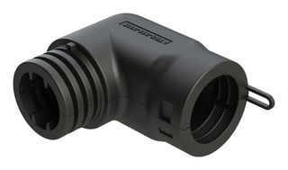 AMPHENOL SINE/TUCHEL ATBS-018-0005 BACKSHELL, PLUG & RCPT CONN, 90DEG, BLK