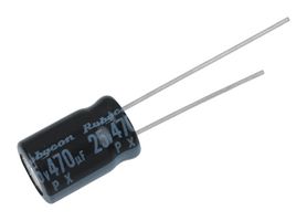 RUBYCON 25PX470MEFC8X11.5 ALUMINUM ELECTROLYTIC CAPACITOR, 470UF, 25V, 20%, RADIAL