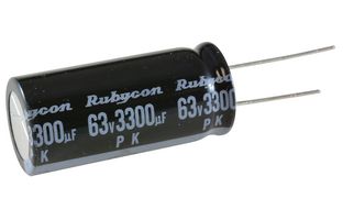 RUBYCON 63PK3300MEFC18X40 ALUMINUM ELECTROLYTIC CAPACITOR, 3300UF, 63V, 20%, RADIAL