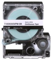 PANDUIT - T100X000VPM-BK - LABEL TAPE, VINYL, 1" X 23FT, BLACK/WHT