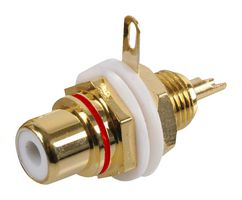 Psg01605 Red Chassis Mount Gold Plated Phono (Rca) Female Jack